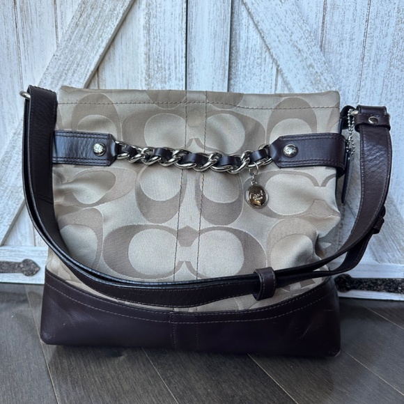 Coach Handbags - Coach Signature Convertible Crossbody/Shoulder Bag Tan Brown H1149 F18862